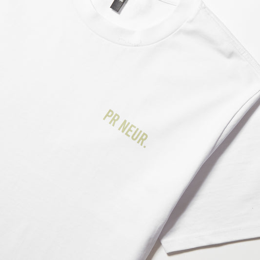 PR NEUR "FOR THE CREATORS..." HEAVY OVERSIZE T-SHIRT - WHITE/PISTACHIO