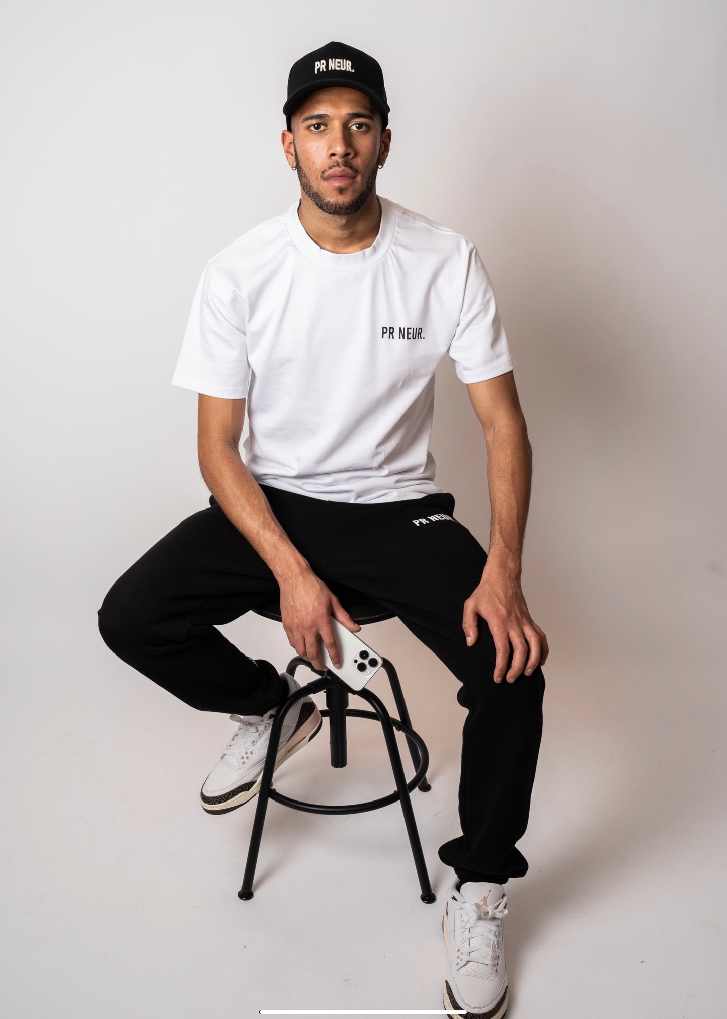 PR NEUR HEAVY OVERSIZE T-SHIRT - WHITE / BLACK