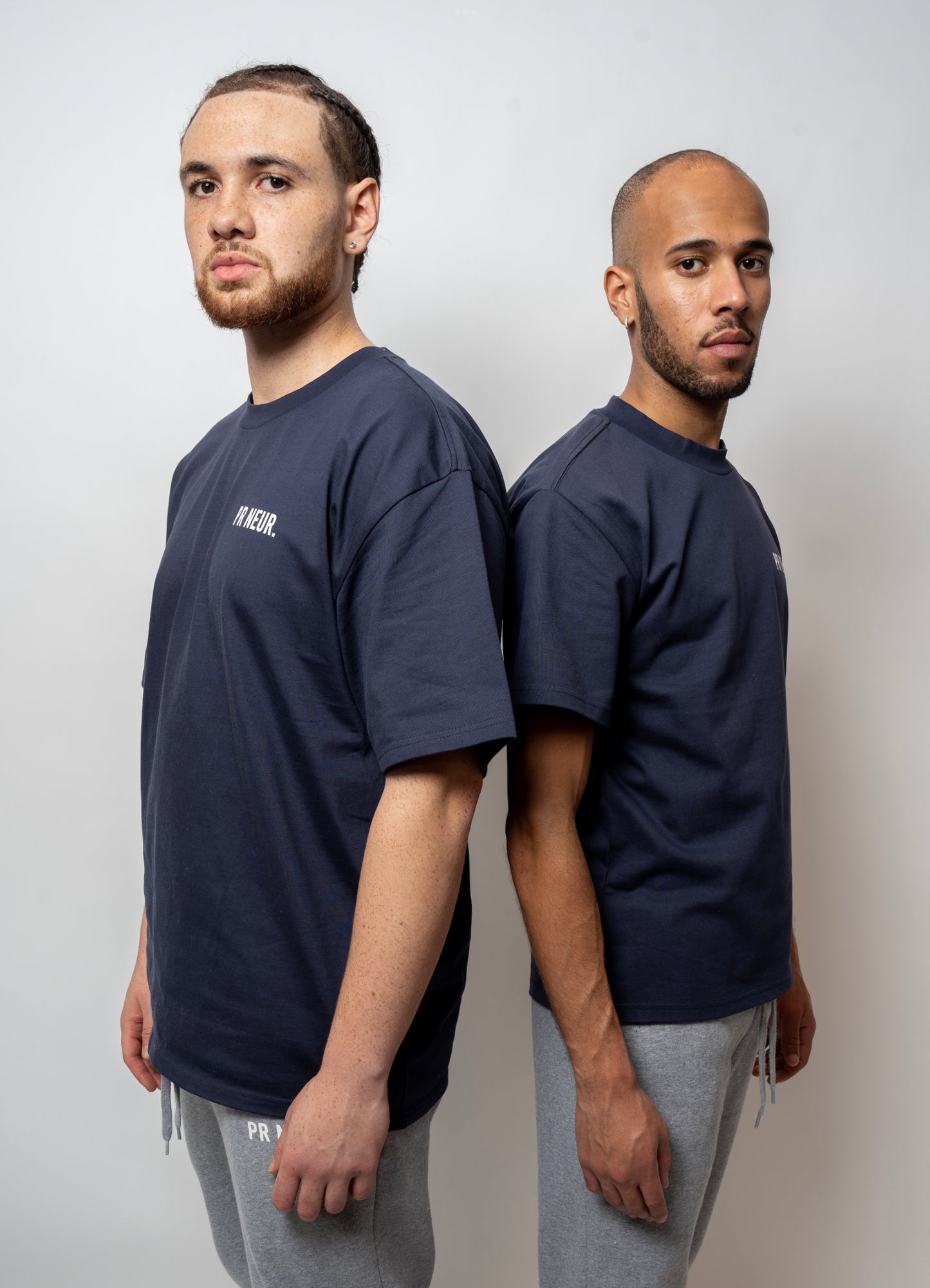 PR NEUR HEAVY OVERSIZE T-SHIRT - NAVY / WHITE