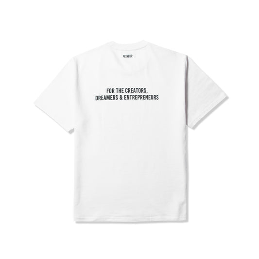 PR NEUR "FOR THE CREATORS..." HEAVY OVERSIZE T-SHIRT - WHITE/BLACK